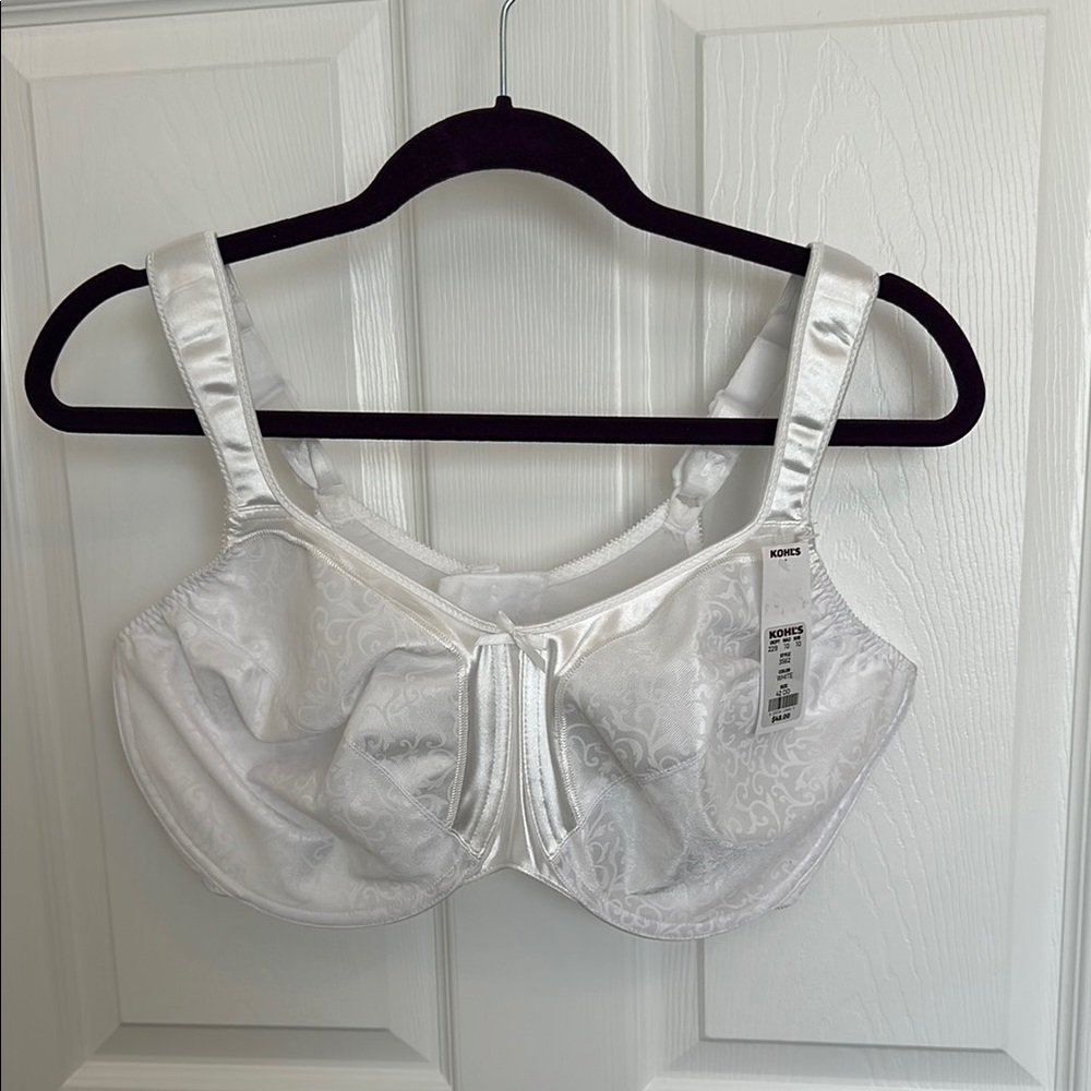White Satin Bali Minimizer Bra Size 42DD